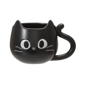 Starbucks Halloween Black Cat Face Mug w/Tail Handle, 12oz from Japan